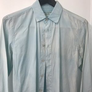 Prada blue/white button down shirt
